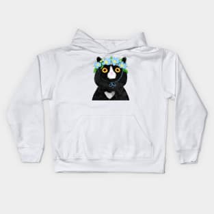 Flower Crown Kitty Kids Hoodie